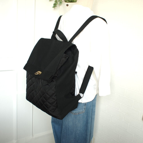 カッコいい☆ナイロンキルトと帆布のリュックサック リュック・バック  