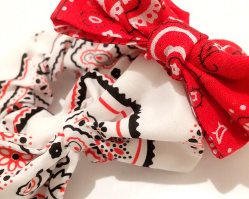 ピンク　ペイズリー　シュシュ　バンダナ柄 楽天市場】2個 1セットシュシュ バンダナ 柄ポリエステル