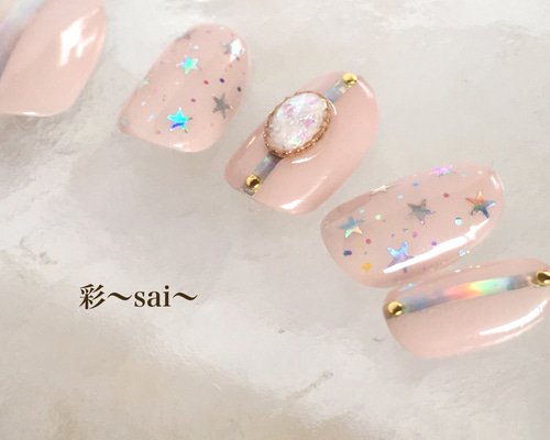ネイルチップオーダー オーロラネイル チークネイル サブカル クラウド 48d9ae62dd20458de0d9a5b21cd355
