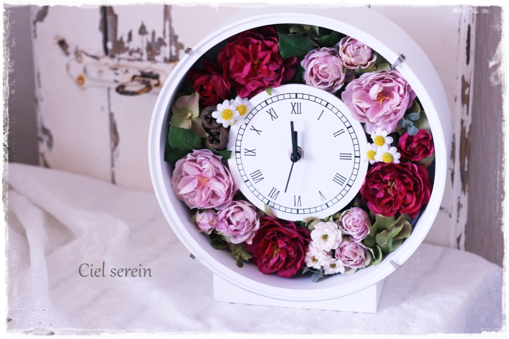 専用 美品  花柄 ホワイト レディース 置時計 1272 楽天市場】花時計（テイスト（インテリア）クラシック