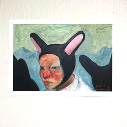 "rabbit boy" - oil drawing 2枚目の画像
