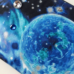 sold out青い地球と銀河☆フラットポーチＬ 2枚目の画像