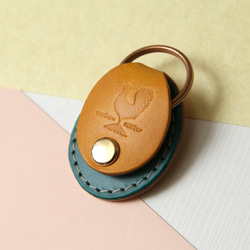 皮革鑰匙鏈“karigane”｜帶500日元硬幣的方便口袋 第2張的照片