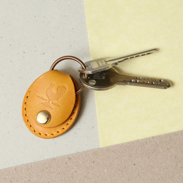 皮革鑰匙鏈“inaho”｜帶500日元硬幣的方便口袋 第1張的照片