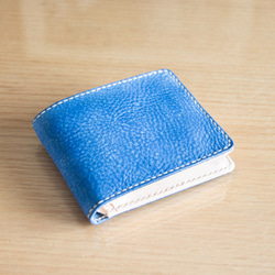 新品未使用☆chi wataミニ財布【シボ革】水色 small wallet 【シボ革/ブラック】※次回再入荷未定 三つ折り財布
