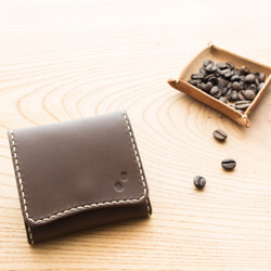 コーヒー豆デザインの本革コインケース《名入れ・送料無料》 3枚目の画像