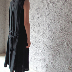 《再販》cotton dropped waist one-piece ブラック 2枚目の画像