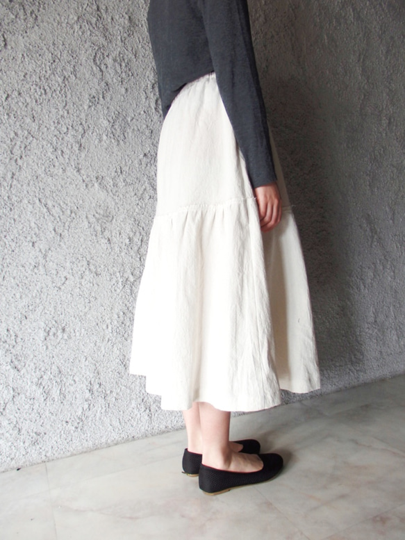 linen cotton long skirt 2枚目の画像