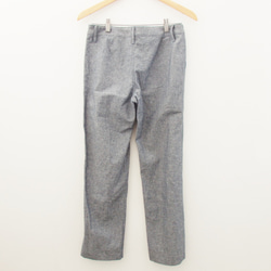 linen cotton straight pants ブルー 2枚目の画像