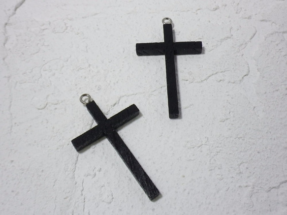 ウッドの十字架　カン付き 3枚目の画像