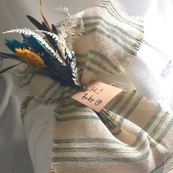 再販オムツケーキ　ドライフラワーブーケ付き 2枚目の画像