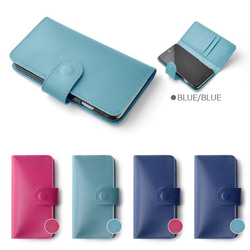 手機殼皮革筆記本藍×藍 第4張的照片