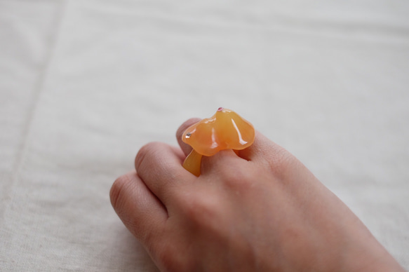 きのこリングマーブル クリアオレンジ 4枚目の画像