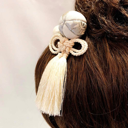 ❤和玉 髪飾り❤ 金襴木目込み鞠 和玉スティック タッセル セット 2