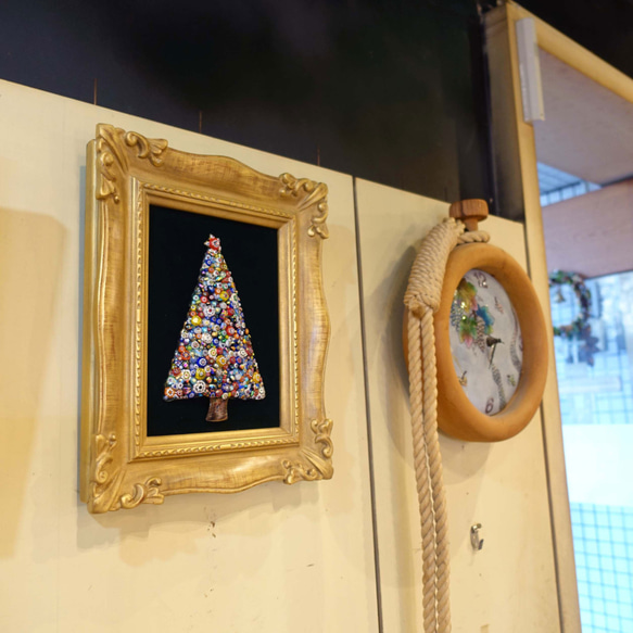 [限定一点物！]クリスマスツリーの七宝焼飾り額　2020A 4枚目の画像