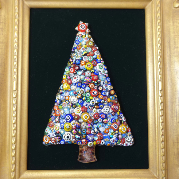 [限定一点物！]クリスマスツリーの七宝焼飾り額　2020A 6枚目の画像