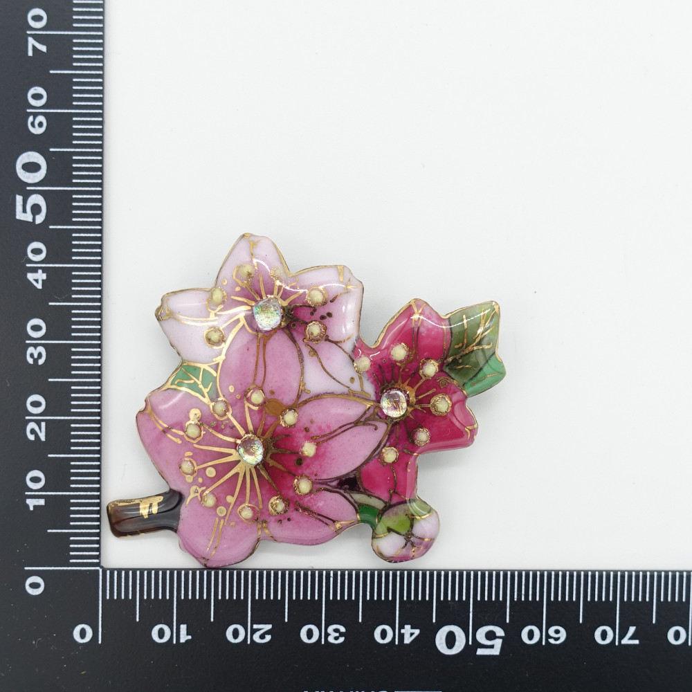 桜５の七宝焼ブローチ【受注制作】