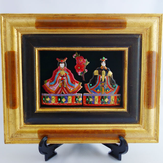 雛人形(二人・大)の七宝焼アートフレーム[受注制作]