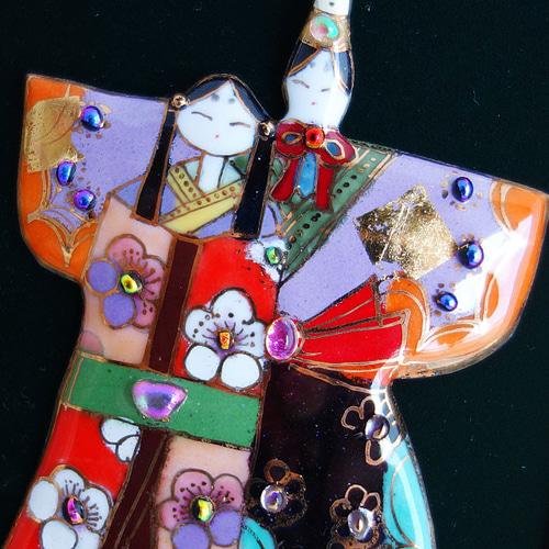 雛人形(二人・A)の七宝焼アートフレーム[受注制作] その他置物