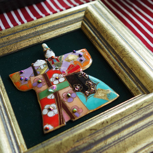 雛人形(二人・A)の七宝焼アートフレーム[受注制作] その他置物