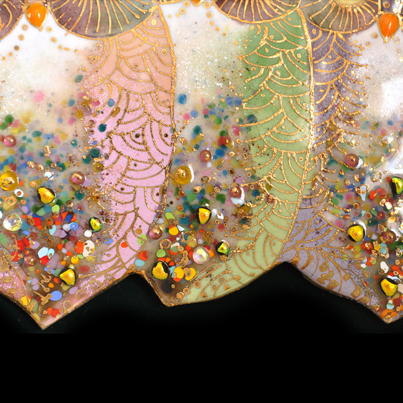 3羽のふくろうの七宝焼飾り額【受注制作】 