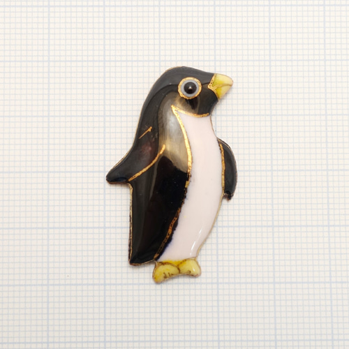 ペンギン ピンブローチ ペンギンのピンブローチ アールデコスタイル 925スターリング