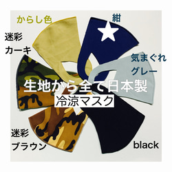 紺【冷涼マスク】日本製 洗える立体マスク１枚　耳が痛くなりにくい　▶︎オプション マスクケース 1枚目の画像