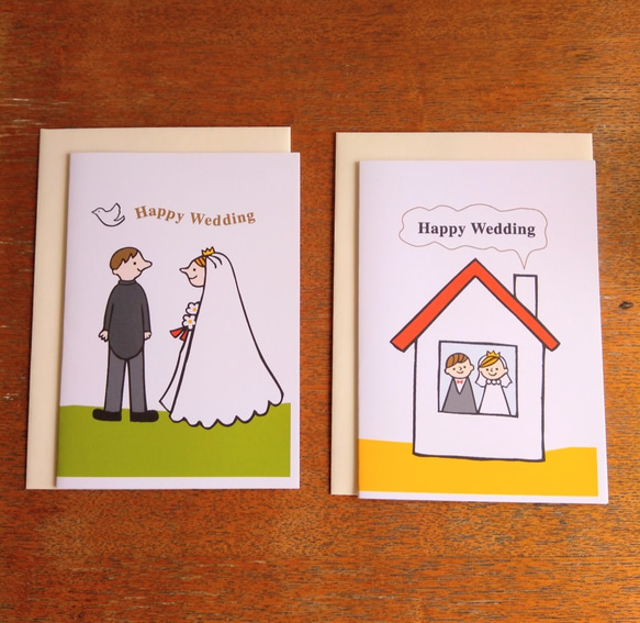 ウェディングカード/トリ、お家＜結婚お祝いカード＞ 3枚目の画像