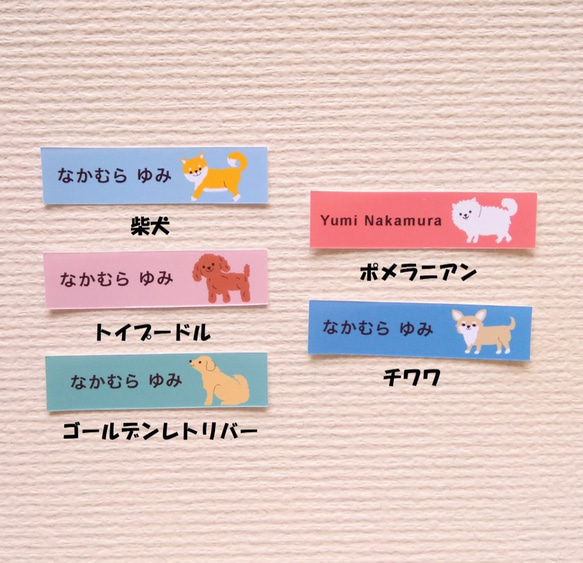 お名前キーホルダー（スティック型）柴犬、トイプードル、ゴールデンレトリバー、ポメラニアン、チワワ《名入れ》 2枚目の画像