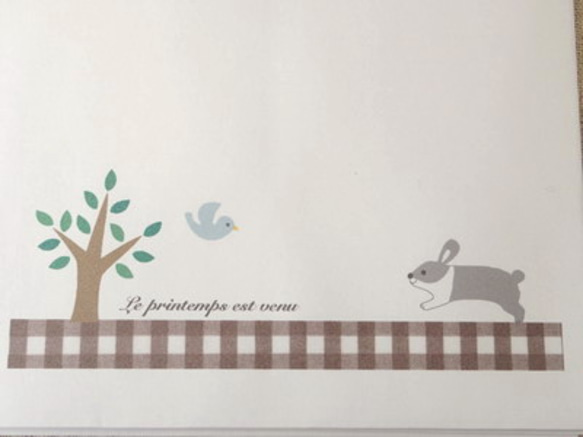 封筒セット/ウサギ＆ハリネズミ 2枚目の画像