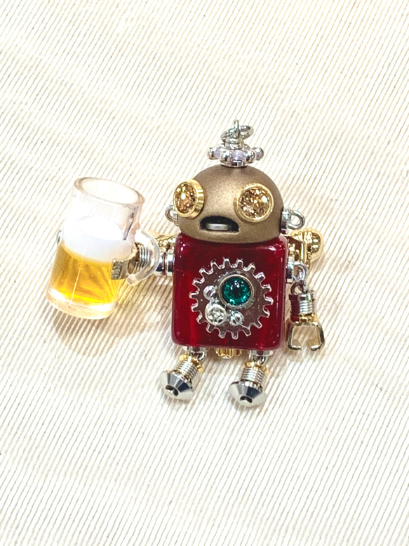 ROBOKOBO ブローチ ビールキューベー 1枚目の画像