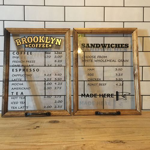 カフェ風 ショーケース L ショップ風 両扉メニューボード 棚