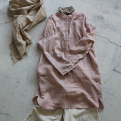 pullover long shirt/プルオーバーシャツ＊french linen100% 2枚目の画像