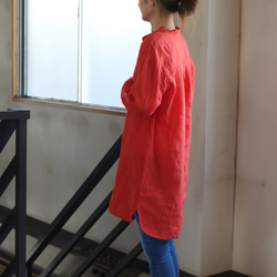 pullover long shirt/プルオーバーシャツ＊french linen100% 4枚目の画像