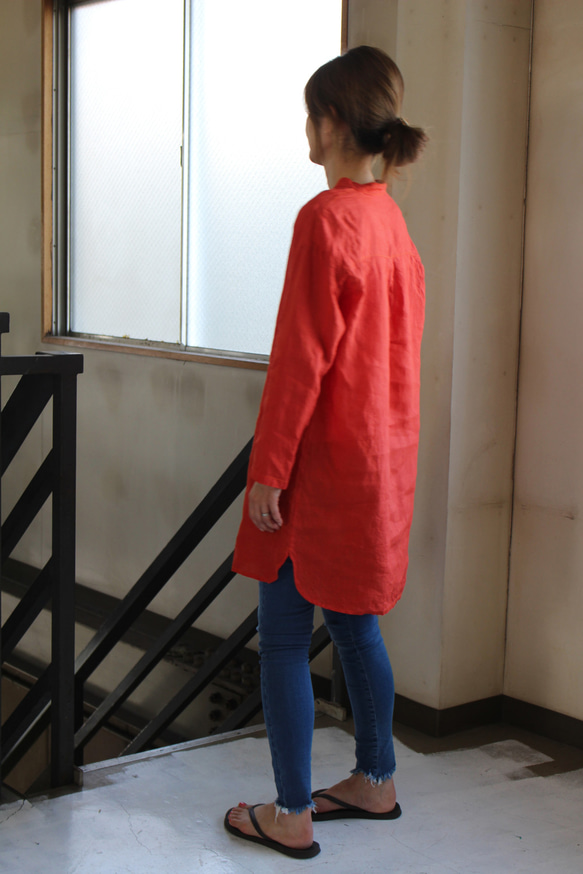 pullover long shirt/プルオーバーシャツ＊french linen100% 7枚目の画像