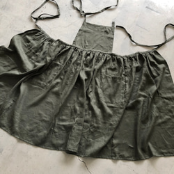 【お試しNEWカラー】フレンチリネン100％たっぷりギャザーエプロン 4枚目の画像