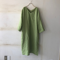 v neck dolman sleeve dressドルマンスリーブワンピース＊french linen 1枚目の画像