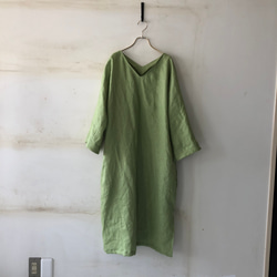 v neck dolman sleeve dressドルマンスリーブワンピース＊french linen 2枚目の画像