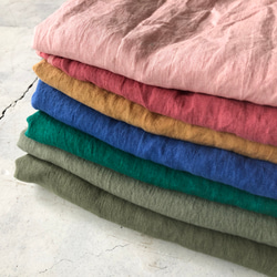 先染めlithuanian linen ドルマンスリーブワンピース /さくらピンク 5枚目の画像