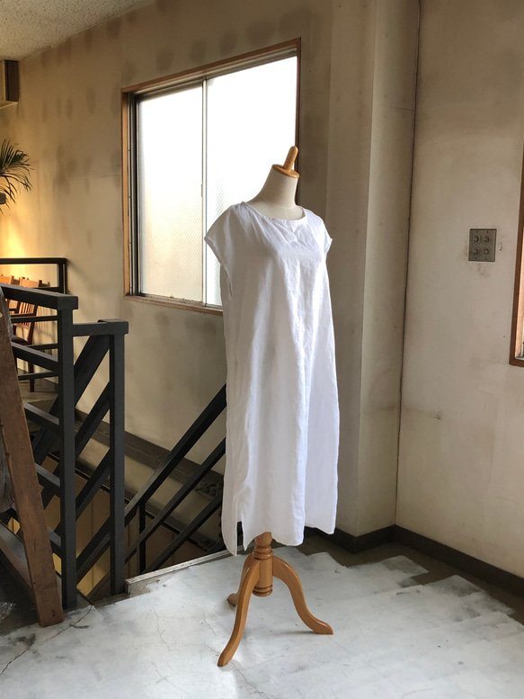 frenchlinen100% 定番ノースリーブワンピース 5枚目の画像