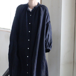 ドロップショルダー　ロングシャツ＊french linen100％　 2枚目の画像