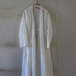 カシュクールワンピースlithuanian linen100%・オフホワイト　【受注生産品】 2枚目の画像