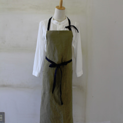 厚手透け感無いエプロンお探しの方にお勧め＊ベルギーリネン100%２５番手 2枚目の画像