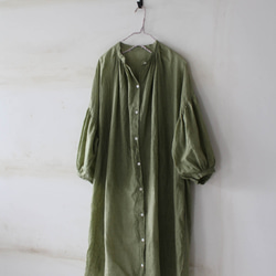 LINEN＊ドロップショルダー　ロングシャツワンピース＊リトアニアリネン　01210 3枚目の画像