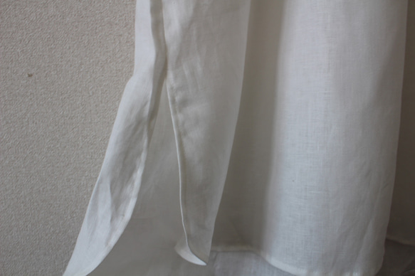 【春SALE！】ビッグシルエット　プルオーバーロングシャツ~　off white /french linen 4枚目の画像