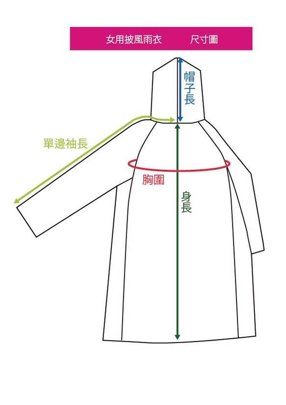 WLD1817-L　女用單品 披風雨衣 完全防水　原點兩種配色 第10張的照片