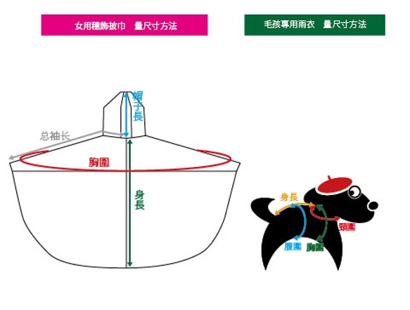 WPG1825-P　與毛孩雨天散步專用寵物親子裝 披風雨衣  完全防水 森林綠 附毛孩剪影迷彩圖案 第10張的照片