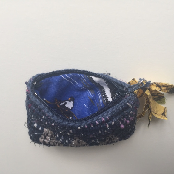 おさいふ Crochet coin Purse Navy 3枚目の画像