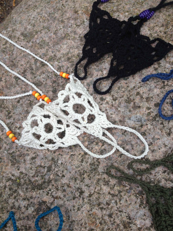 Crochet Hippie Sandals White 3枚目の画像