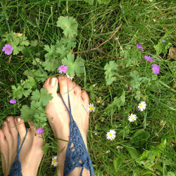 Crochet Hippie Sandals Navy 1枚目の画像